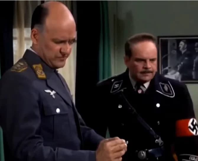 bia.Hogan's Heroes: Major Hochstetter, Colonel Klink and Sergeant Schultz Deliver a Classic Comedy Moment!